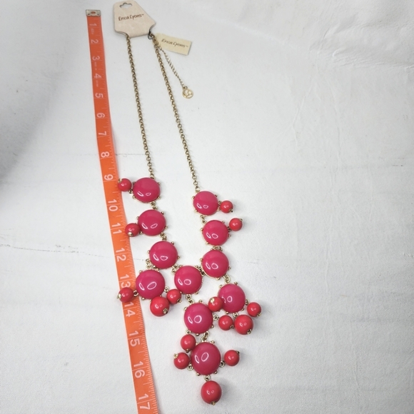 Erica Lyons Bubble Necklace Pink and Gold Tone Statement Necklace NWT - Picture 7 of 14